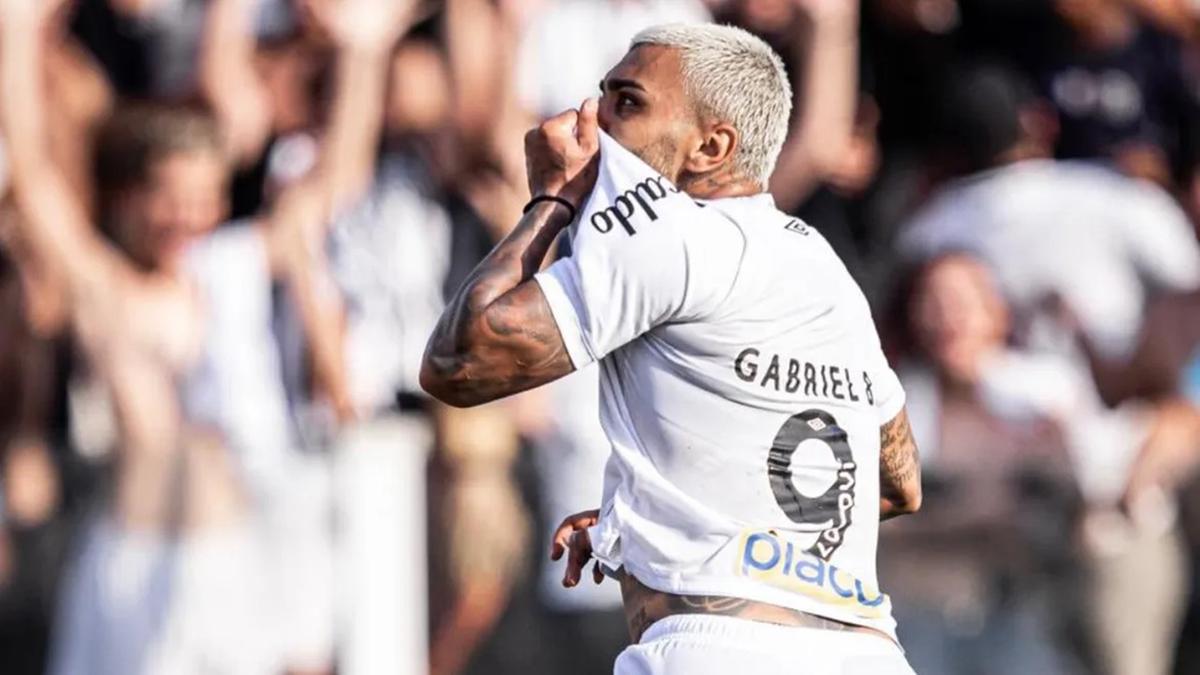 Gabigol marcou o primeiro gol e iniciou a vitória do Santos contra o Deportivo Cuenca. (Foto/Ag. Futebol Interior)