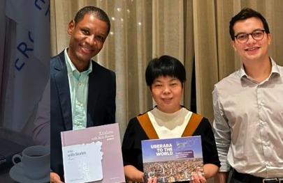 Vice-prefeito Mauricinho de Sá e o secretário Celso Neto firmam acordo de cooperação entre Uberaba e a cidade chinesa de Zhangjiagang (Foto/Reprodução)
