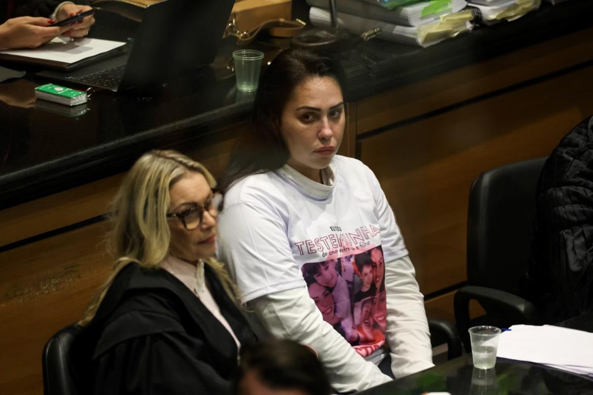 Monique Medeiros durante julgameto do caso Henry Borel; professora recebeu perdão judicial (Foto: Tomaz Silva/Agência Brasil)