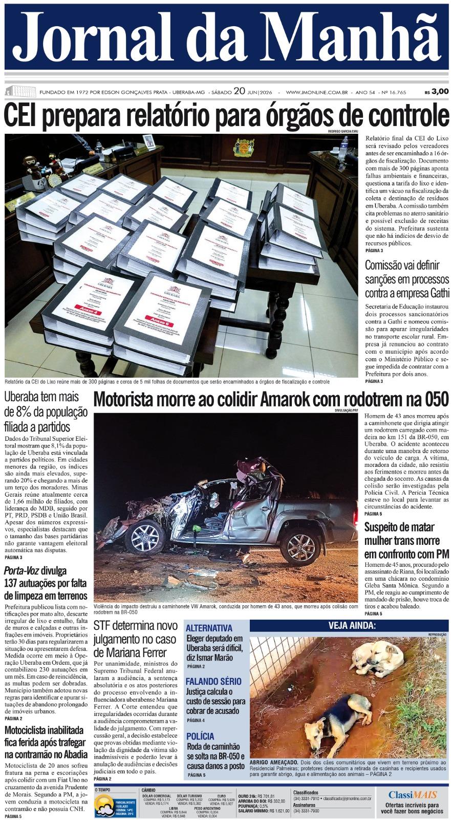 Edição do dia - 20/06/2026
