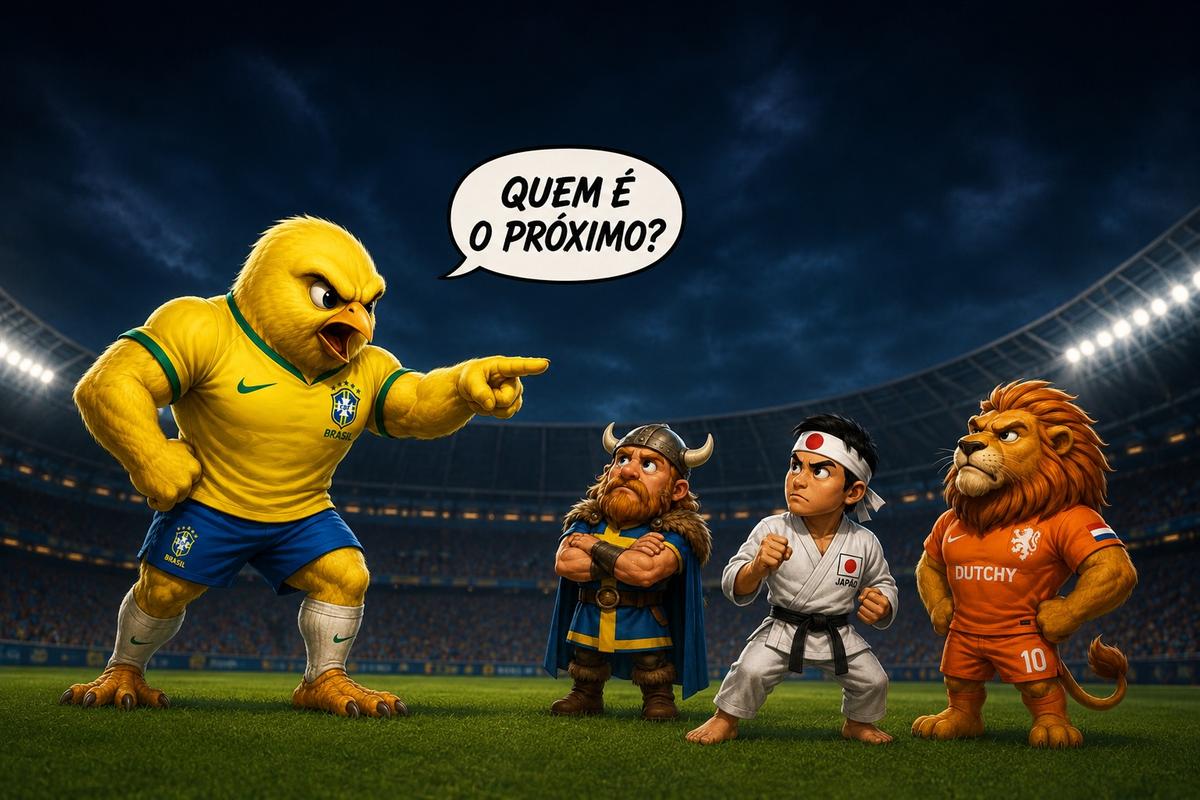 “Com vaga garantida, Brasil observa Grupo F e espera: quem será o próximo desafio?” (Foto/Chatgpt)
