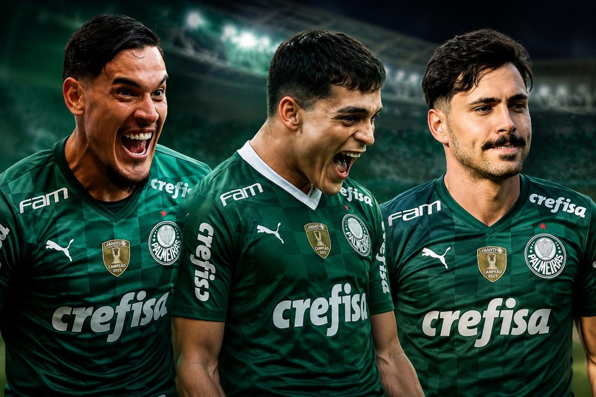 Palmeiras parabeniza Gómez, Sosa e Mauricio pela classificação paraguaia. (Foto/Montagem)