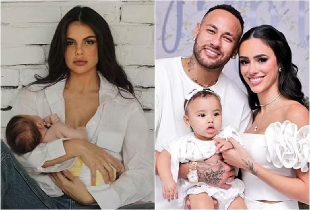 Neymar, Amanda Kimberlly e Helena (Foto/Reprodução Instagram)