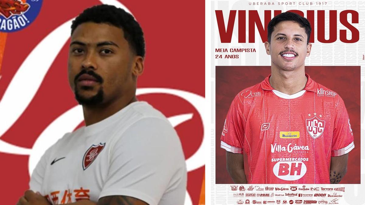 Gabriel Justino e Vinicius Valério chegam para ampliar as opções do técnico Rafael Andrade. (Foto/Montagem)