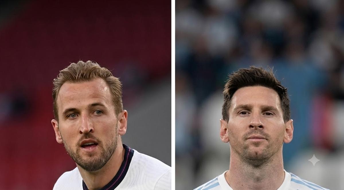 Hoje tem Harry Kane x Lionel Messi – frente a frente – imperdível (Foto/Montagem)