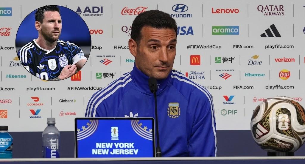 Scaloni se emocionou após a derrota e afirmou que ainda vai conversar com o presidente da AFA antes de definir o futuro. (Foto/Youtube)