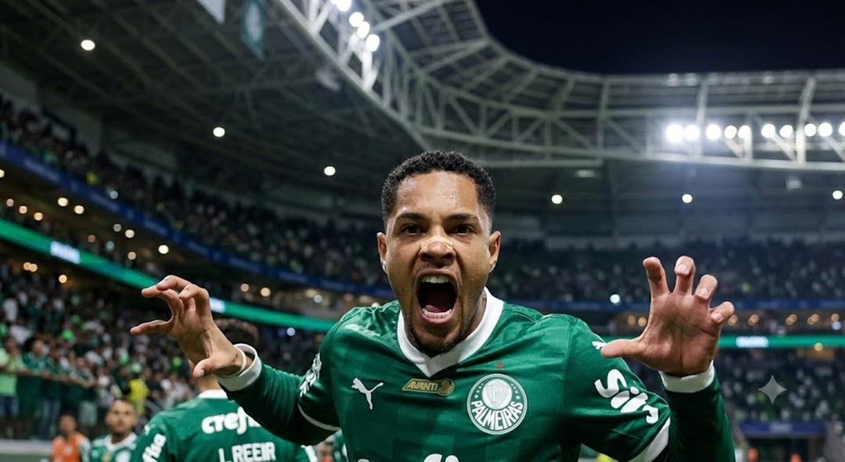 Em transição física, Vitor Roque nem viajou com a delegação do Palmeiras (Foto/Cesar Greco – Palmeiras)