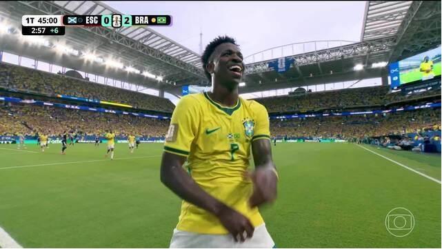 O Jogo de maior audiência foi entre Escócia e Brasil, liderou a lista, com 53,6 milhões de pessoas alcançadas pela TV Globo. (Foto/Globo)